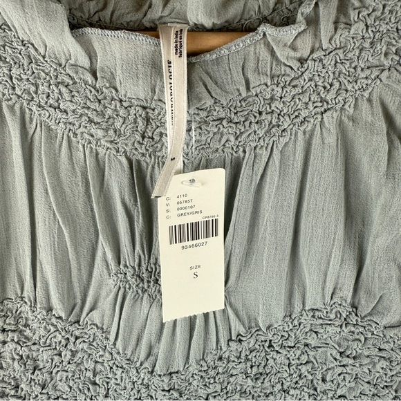 By Anthropologie Balloon-Sleeve Smocked Peplum Blouse Top Long Sleeve - Picture 7 of 8